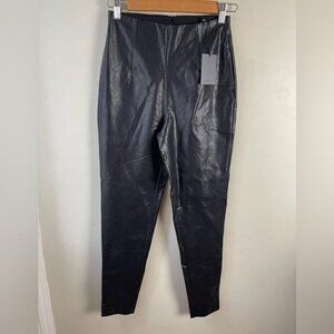 NBD X REVOLVE Black faux leather high waisted pants XS NEW NWT